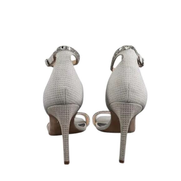 Badgley Mischka Shoes Womens 10 Pump Heels Formal Evening Ankle Strap Rhinestone - Picture 8 of 15